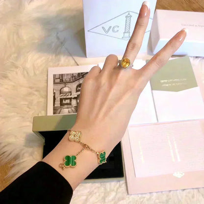 [⭐Reverie Jewels] CLOVER 5 MOTIF MALACHITE BRACELET COLLECTION