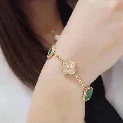 [⭐Reverie Jewels] CLOVER 5 MOTIF MALACHITE BRACELET COLLECTION