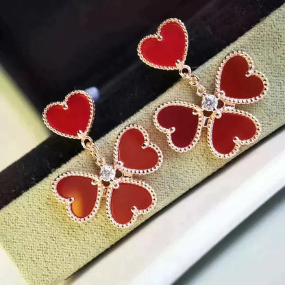 [⭐Reverie Jewels]SWEET CLOVER CARNELIAN EARRINGS