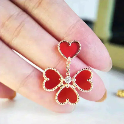 [⭐Reverie Jewels]SWEET CLOVER CARNELIAN EARRINGS