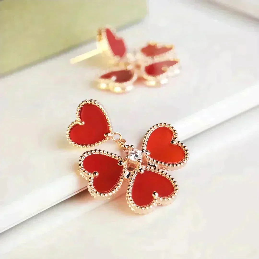 [⭐Reverie Jewels]SWEET CLOVER CARNELIAN EARRINGS