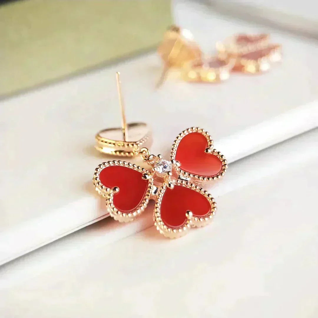 [⭐Reverie Jewels]SWEET CLOVER CARNELIAN EARRINGS