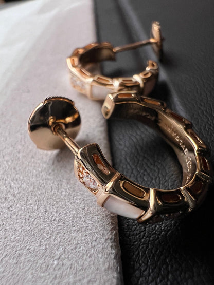 [⭐Reverie Jewels]SERPENTI MOP PINK GOLD EARRINGS