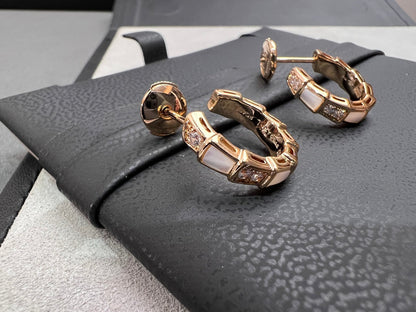 [⭐Reverie Jewels]SERPENTI MOP PINK GOLD EARRINGS
