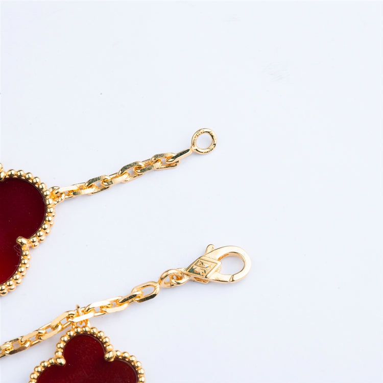 [⭐Reverie Jewels]CLOVER BRACELET 5 MOTIFS CARNELIAN TIGER EYE