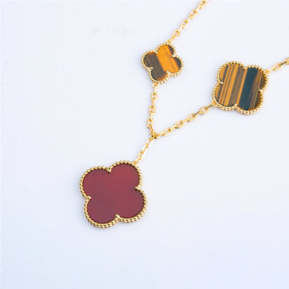 [⭐Reverie Jewels]CLOVER BRACELET 5 MOTIFS CARNELIAN TIGER EYE