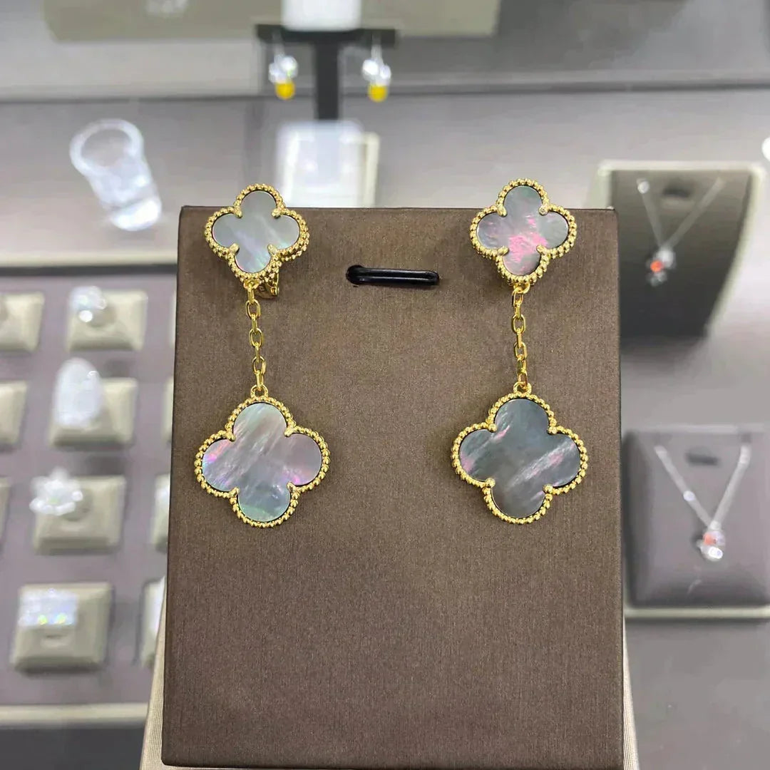 [⭐Reverie Jewels]CLOVER 2 MOTIFS  EARRINGS (MULTIPLE CHOICESC
