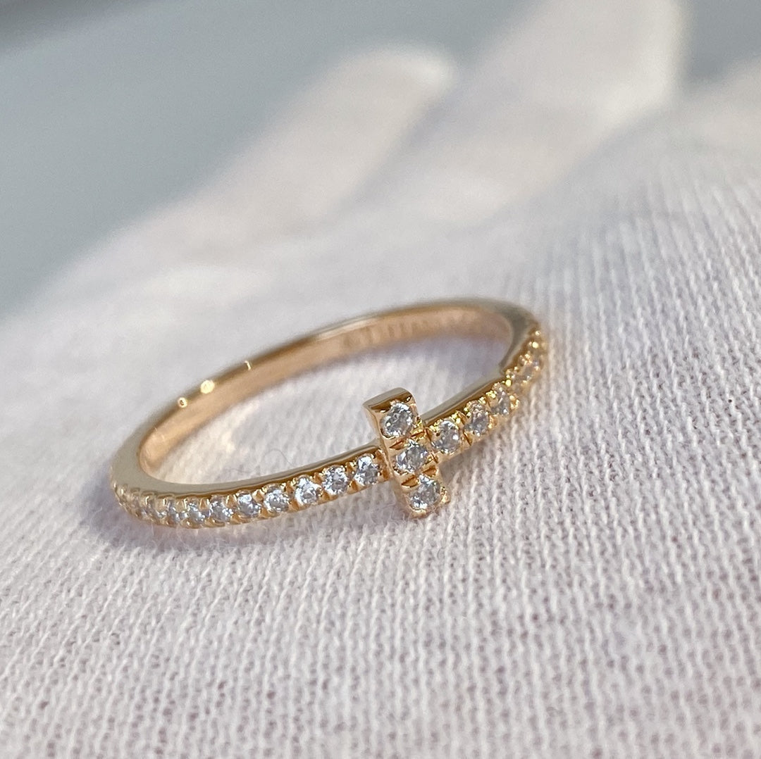 [Reverie Jewels]T RING DIAMOND PINK GOLD