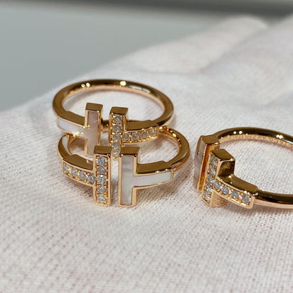 [Reverie Jewels]T WIRE MOP DIAMOND RING PINK GOLD