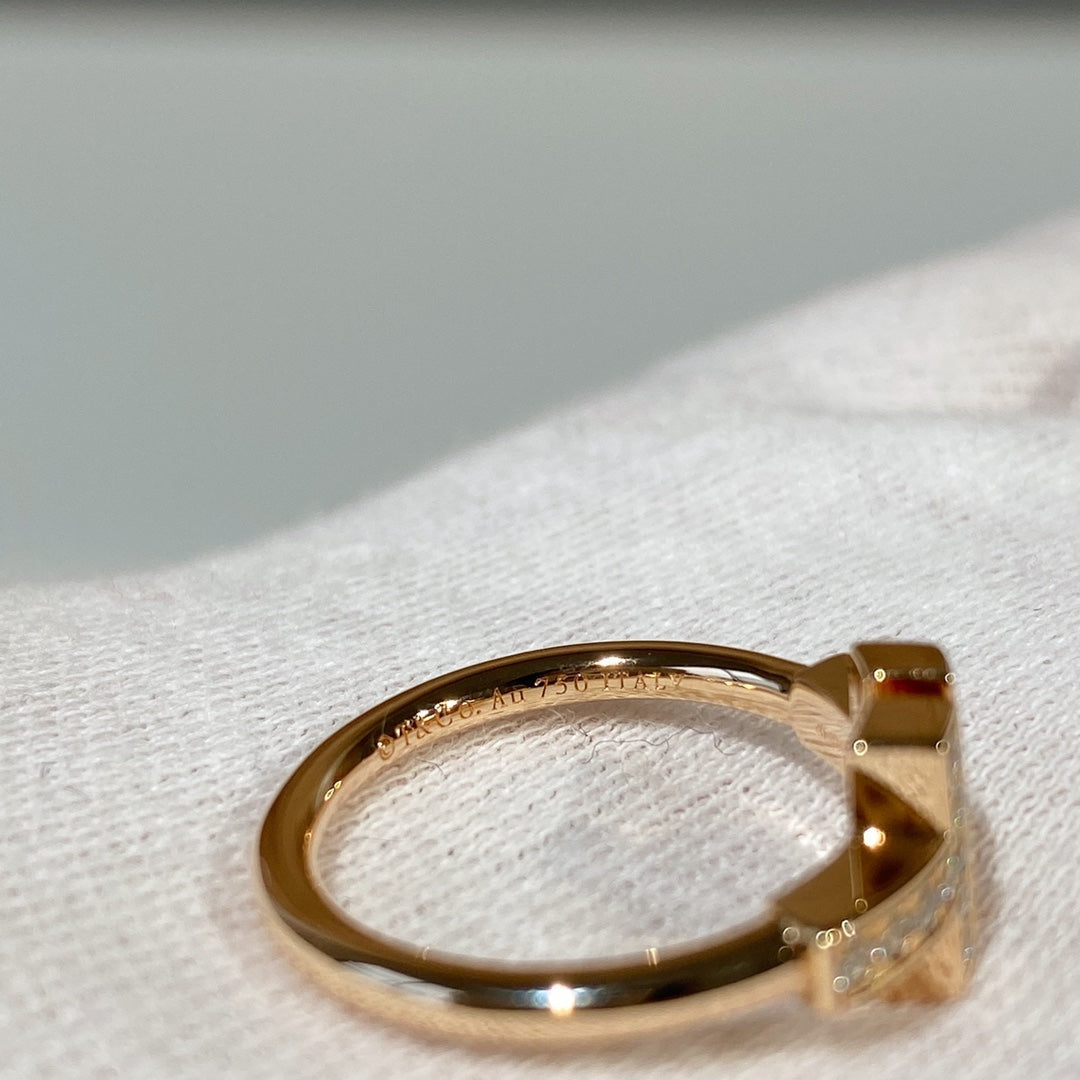 [Reverie Jewels]T WIRE MOP DIAMOND RING PINK GOLD