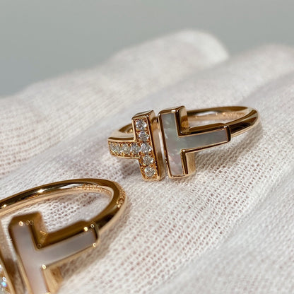 [Reverie Jewels]T WIRE MOP DIAMOND RING PINK GOLD