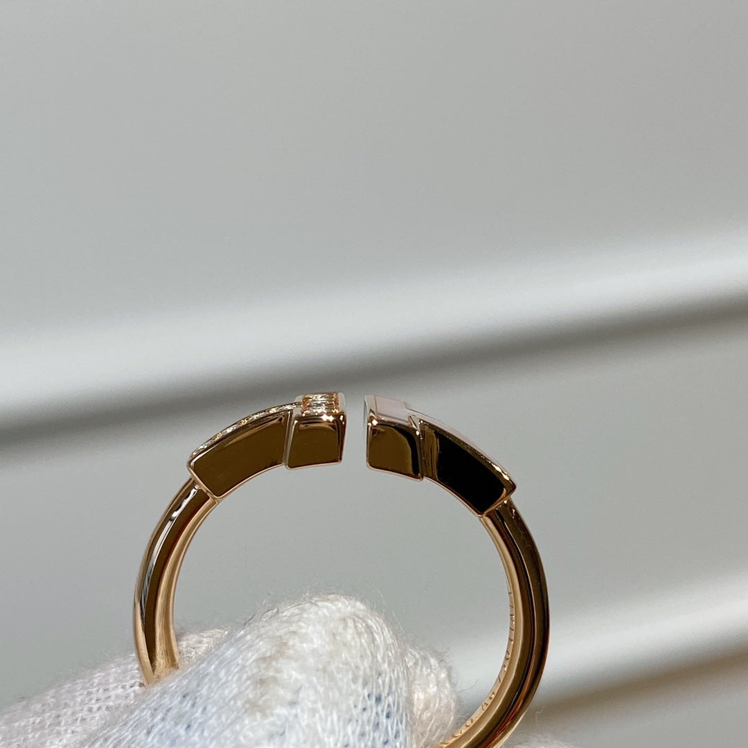 [Reverie Jewels]T WIRE MOP DIAMOND RING PINK GOLD