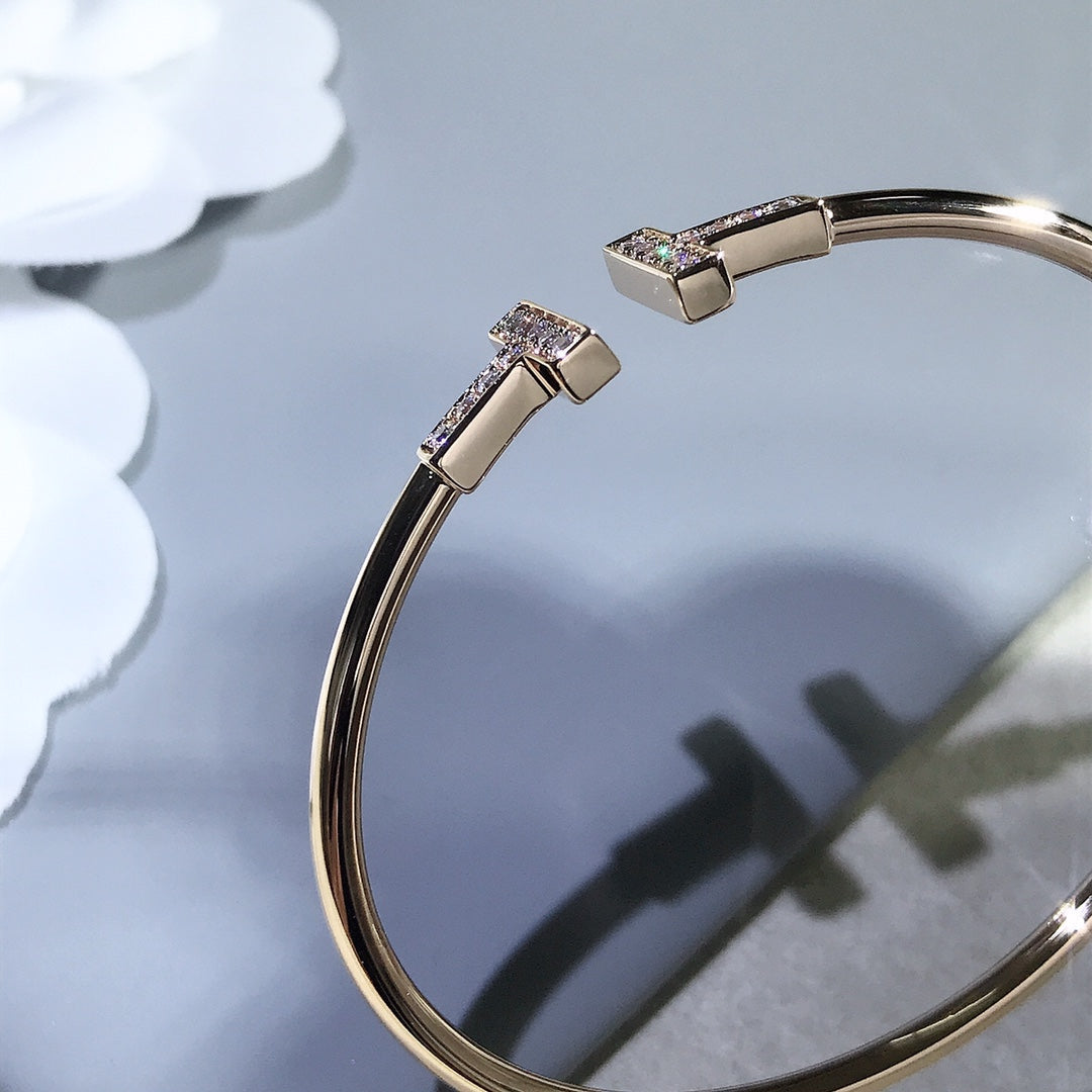 [Reverie Jewels]T BRACELET PINK GOLD 1.8MM DIAMOND