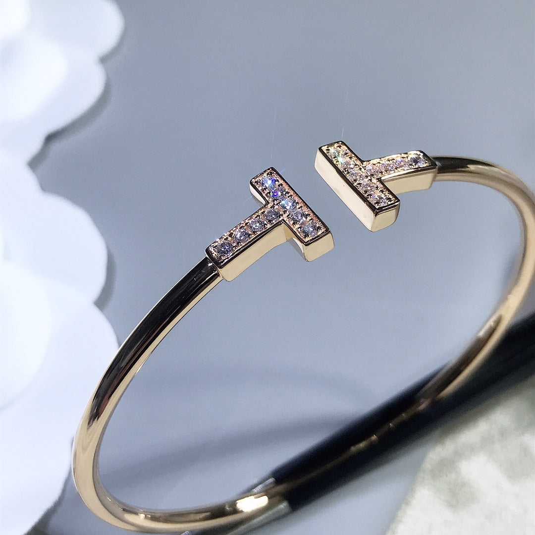 [Reverie Jewels]T BRACELET PINK GOLD 1.8MM DIAMOND