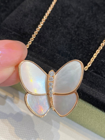 [⭐Reverie Jewels]BUTTERFLY GOLD MOP DIAMOND NECKLACE