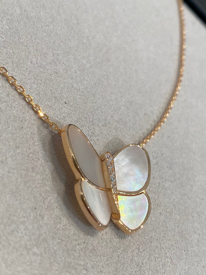 [⭐Reverie Jewels]BUTTERFLY GOLD MOP DIAMOND NECKLACE