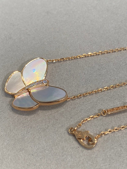 [⭐Reverie Jewels]BUTTERFLY GOLD MOP DIAMOND NECKLACE