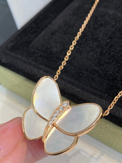 [⭐Reverie Jewels]BUTTERFLY GOLD MOP DIAMOND NECKLACE