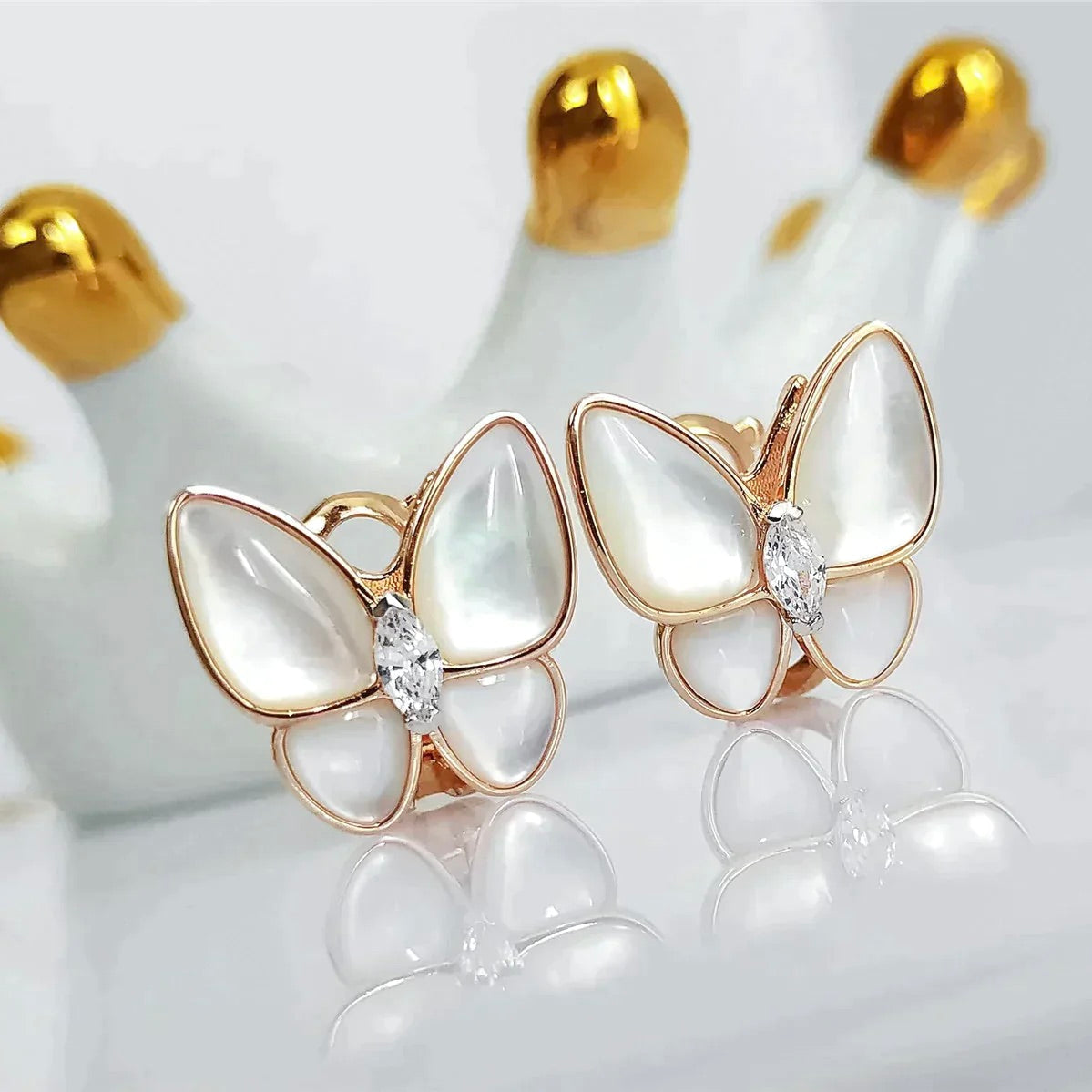 [⭐Reverie Jewels]BUTTERFLY MOP DIAMOND EARRINGS