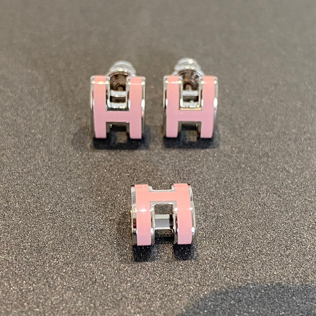 [⭐Reverie Jewels]MINI POP H SILVER EARRINGS PINK