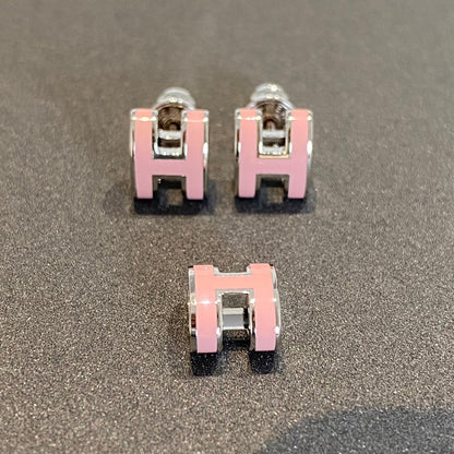 [⭐Reverie Jewels]MINI POP H SILVER EARRINGS PINK