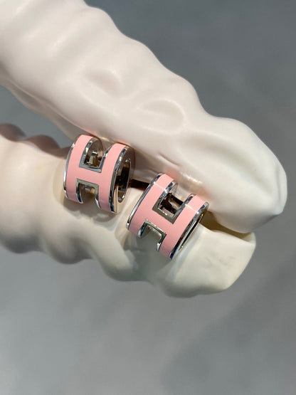 [⭐Reverie Jewels]MINI POP H SILVER EARRINGS PINK