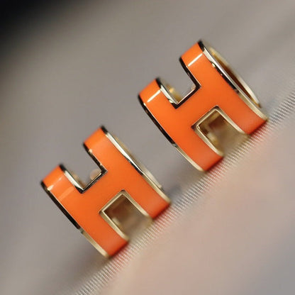 [⭐Reverie Jewels]MINI POP H EARRINGS ORANGE
