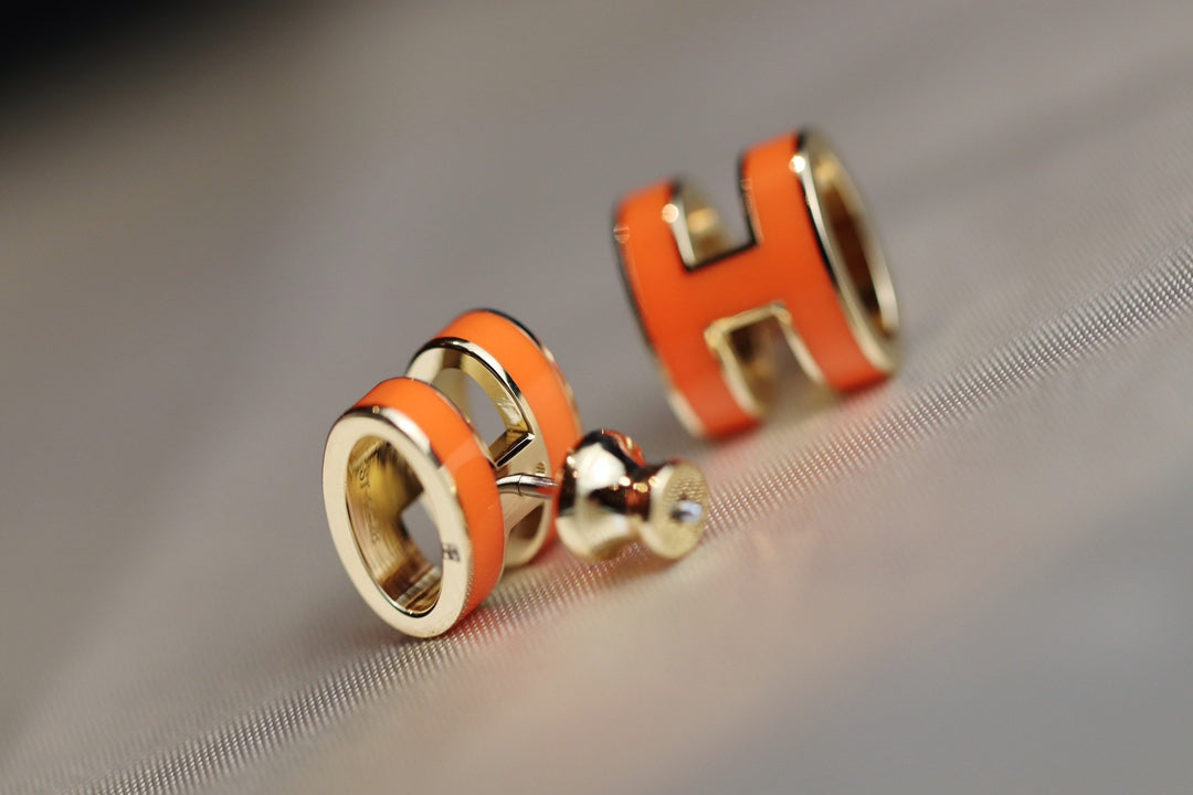 [⭐Reverie Jewels]MINI POP H EARRINGS ORANGE