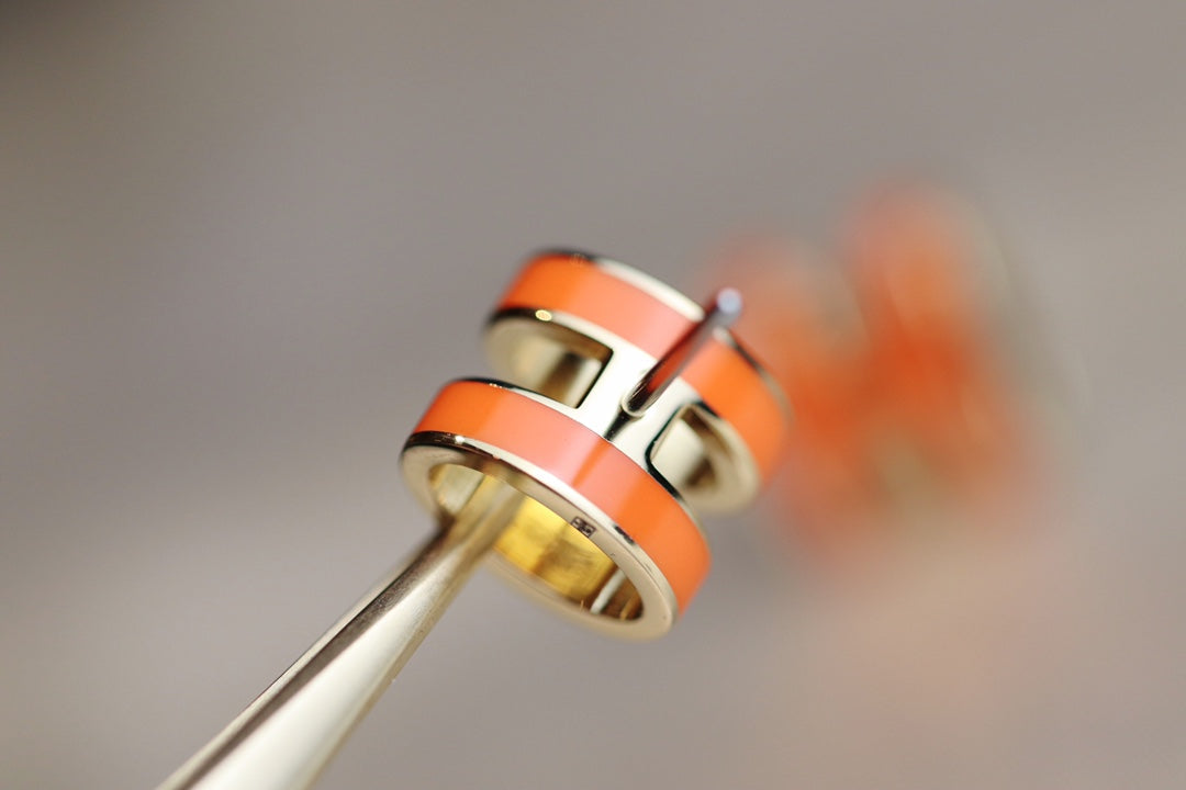 [⭐Reverie Jewels]MINI POP H EARRINGS ORANGE