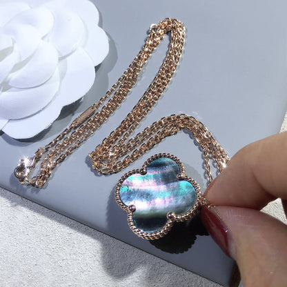 [⭐Reverie Jewels]CLOVER 25MM GOLD DARK MOP BIG CLOVER NECKLACE