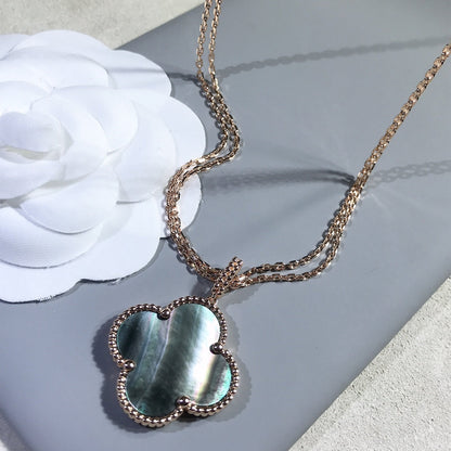 [⭐Reverie Jewels]CLOVER 25MM GOLD DARK MOP BIG CLOVER NECKLACE