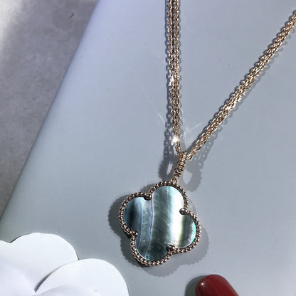 [⭐Reverie Jewels]CLOVER 25MM GOLD DARK MOP BIG CLOVER NECKLACE