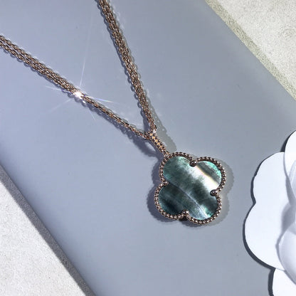 [⭐Reverie Jewels]CLOVER 25MM GOLD DARK MOP BIG CLOVER NECKLACE