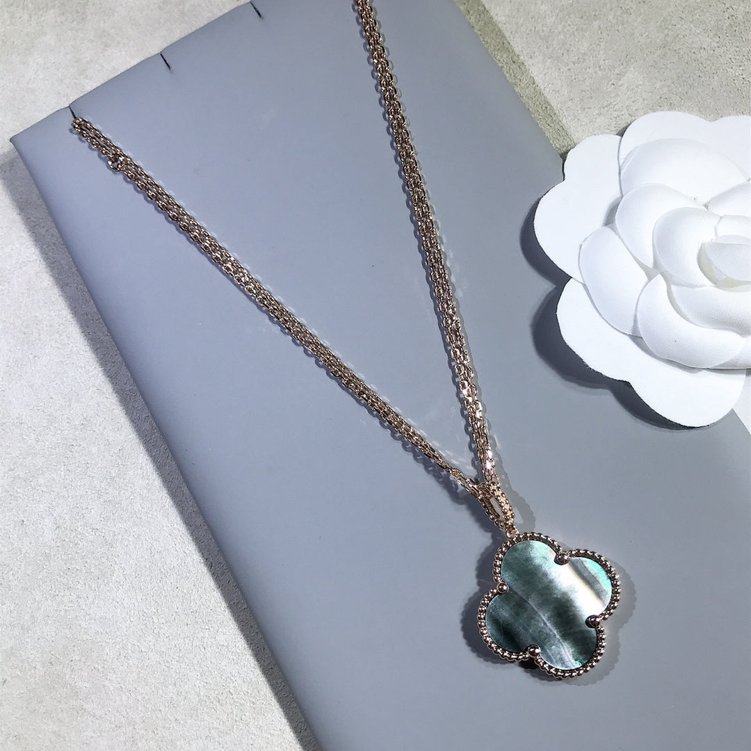 [⭐Reverie Jewels]CLOVER 25MM GOLD DARK MOP BIG CLOVER NECKLACE