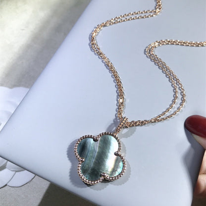 [⭐Reverie Jewels]CLOVER 25MM GOLD DARK MOP BIG CLOVER NECKLACE