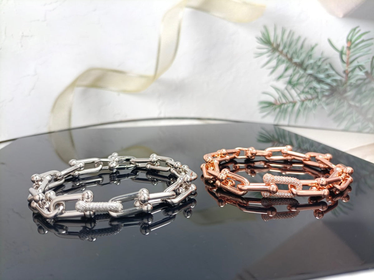 [Reverie Jewels]HARDWEAR BRACELET PINK GOLD AND SILVER DIAMOND