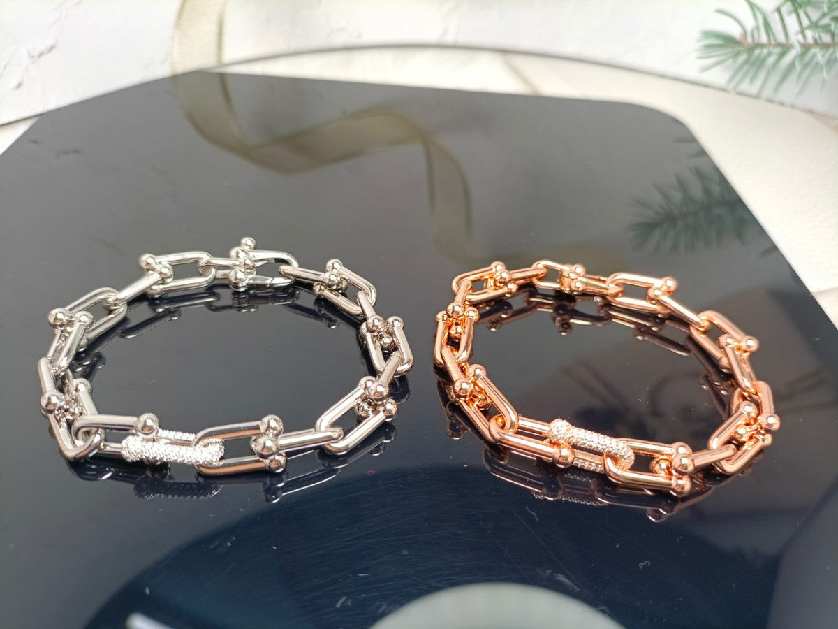[Reverie Jewels]HARDWEAR BRACELET PINK GOLD AND SILVER DIAMOND