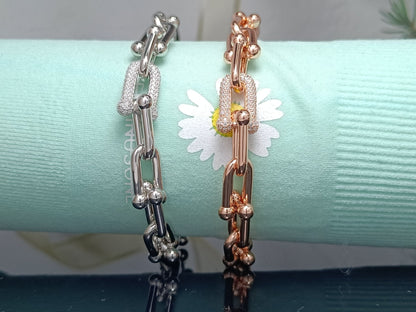 [Reverie Jewels]HARDWEAR BRACELET PINK GOLD AND SILVER DIAMOND