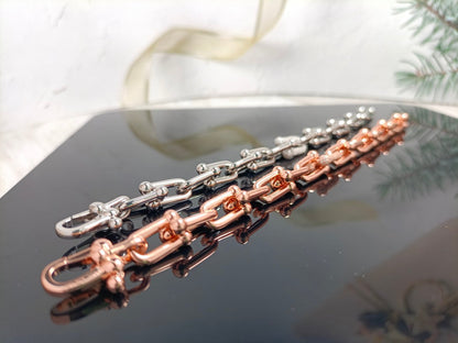 [Reverie Jewels]HARDWEAR BRACELET PINK GOLD AND SILVER DIAMOND
