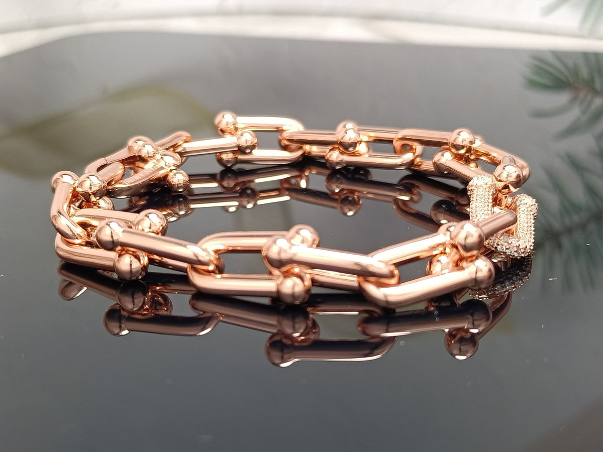 [Reverie Jewels]HARDWEAR BRACELET PINK GOLD AND SILVER DIAMOND