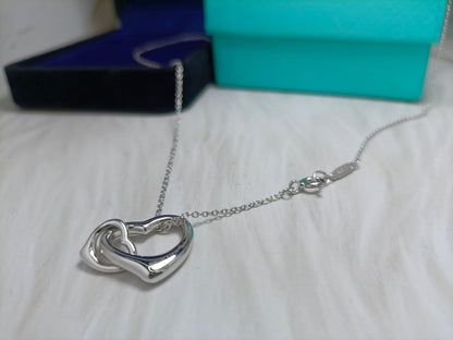 [Reverie Jewels]DOUBLE HEART SILVER NECKLACE