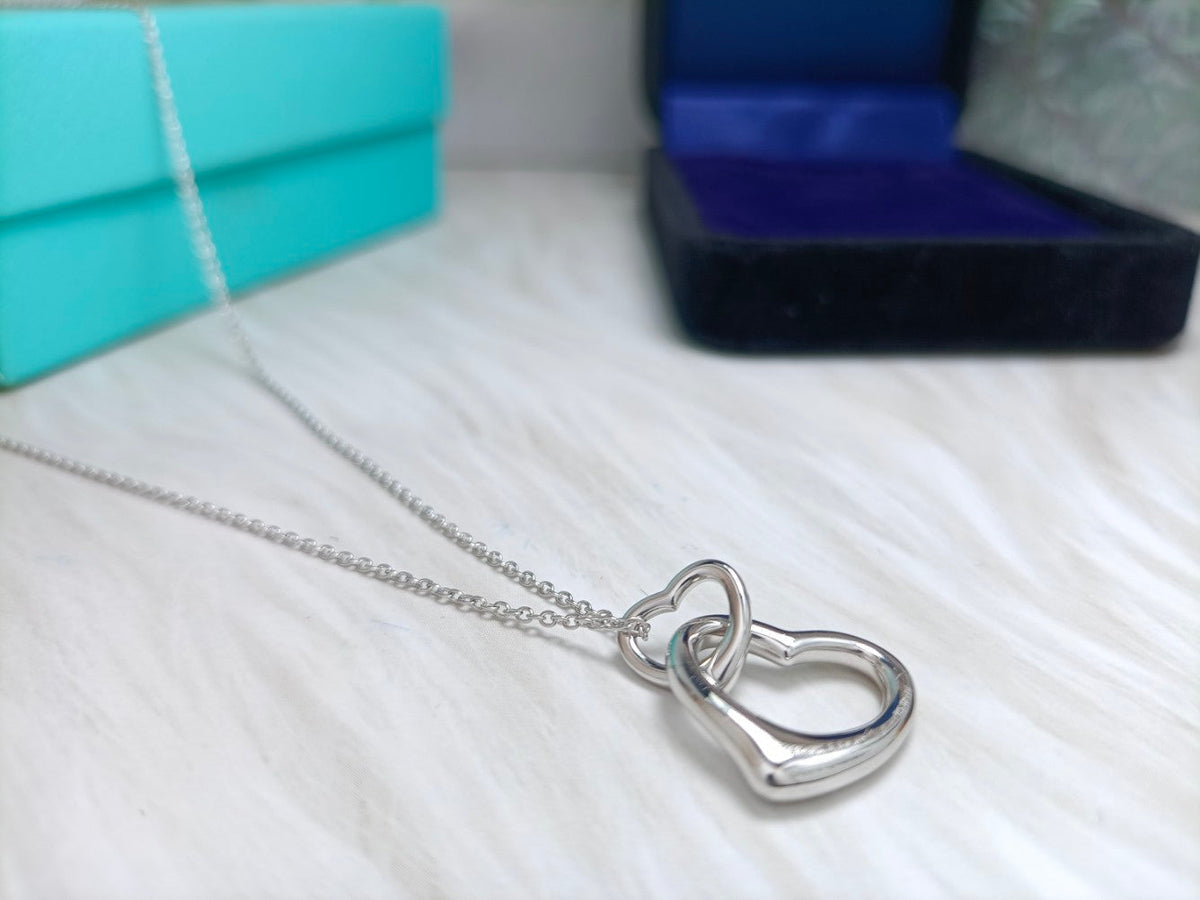 [Reverie Jewels]DOUBLE HEART SILVER NECKLACE