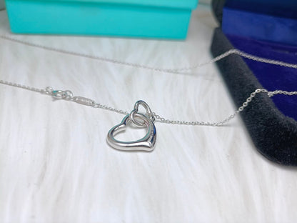 [Reverie Jewels]DOUBLE HEART SILVER NECKLACE