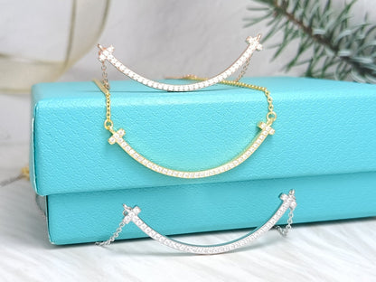 [Reverie Jewels]BIG SMILE PEDANT DIAMOND NECKLACE