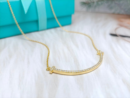 [Reverie Jewels]BIG SMILE PEDANT DIAMOND NECKLACE
