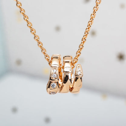 [⭐Reverie Jewels]SERPENTI PINK GOLD NECKLACE DIAMOND