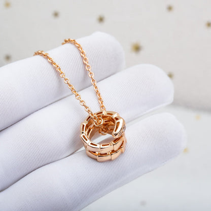 [⭐Reverie Jewels]SERPENTI PINK GOLD NECKLACE DIAMOND