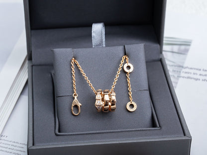 [⭐Reverie Jewels]SERPENTI PINK GOLD NECKLACE DIAMOND