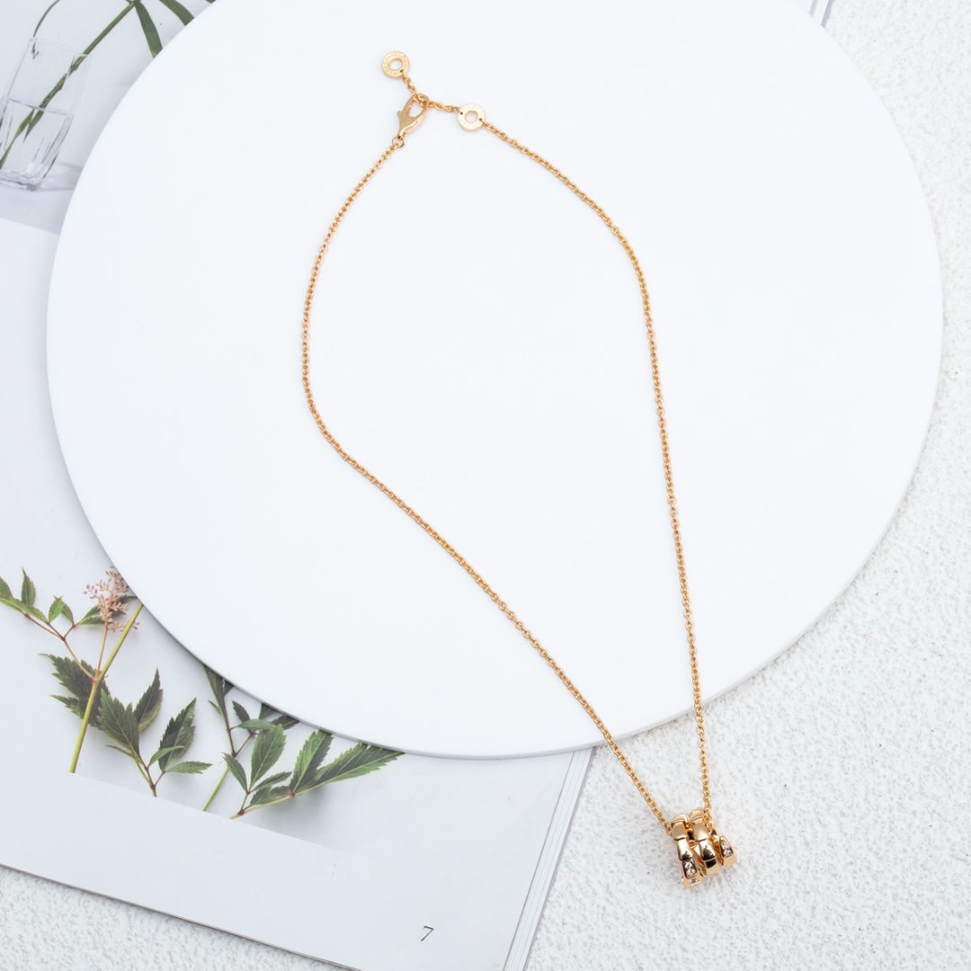 [⭐Reverie Jewels]SERPENTI PINK GOLD NECKLACE DIAMOND