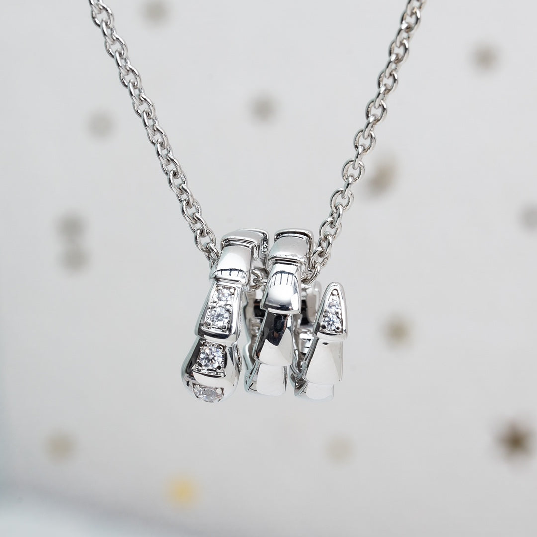 [⭐Reverie Jewels]SERPENTI SILVER NECKLACE DIAMOND